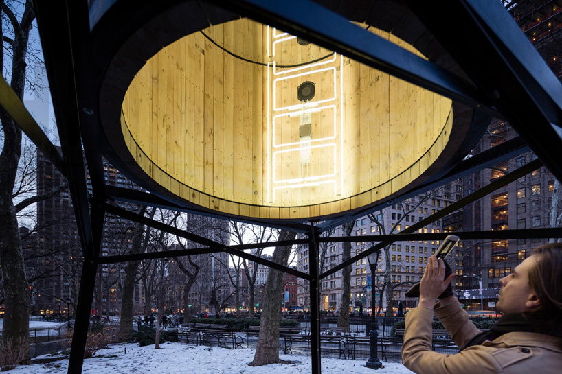 ivan navarro places infinite neons within water tower