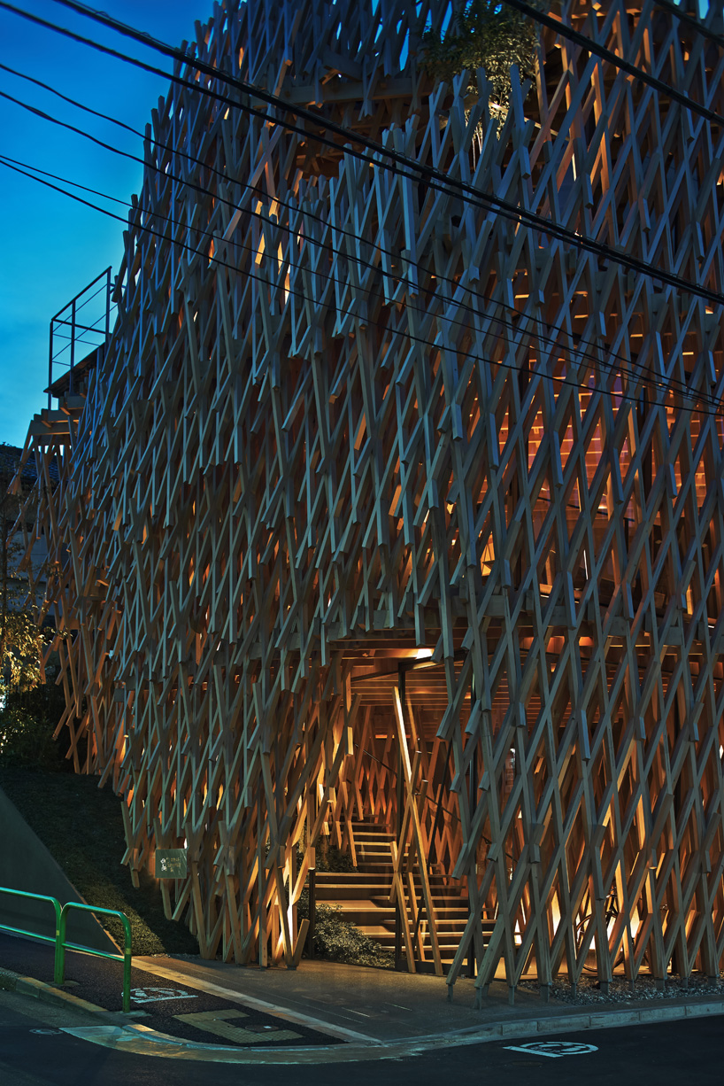 kengo kuma weaves wooden lattice into sunny hills dessert shop