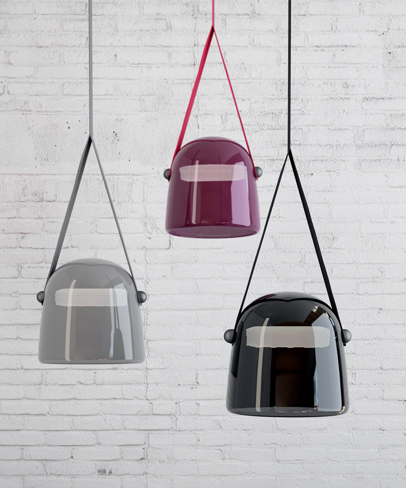 mona lamp by lucie koldova for brokis suspends with lanyards