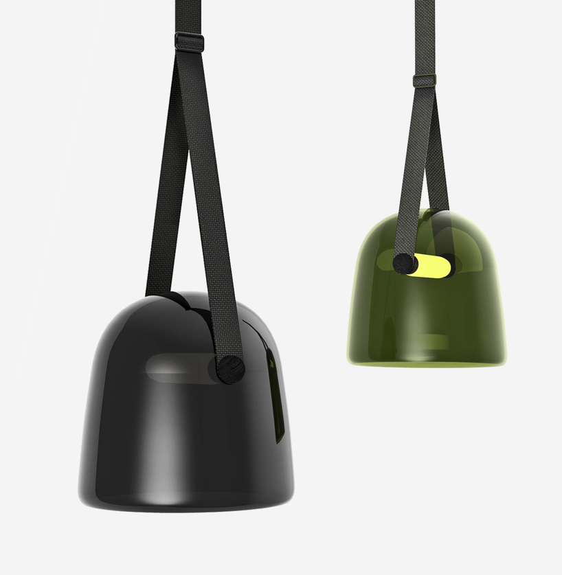 mona lamp by lucie koldova for brokis suspends with lanyards