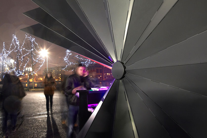 make architects folds prefabricated origami kiosks designboom