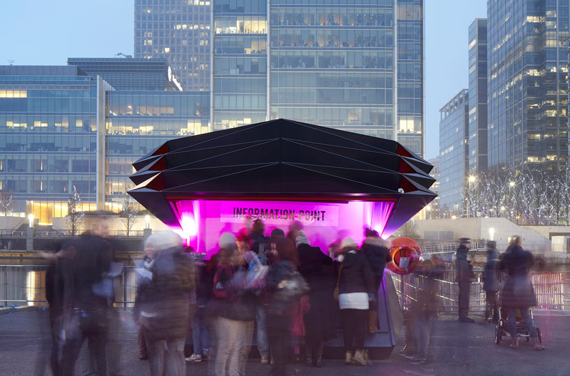 make architects folds prefabricated origami kiosks designboom