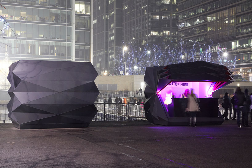 make architects folds prefabricated origami kiosks designboom
