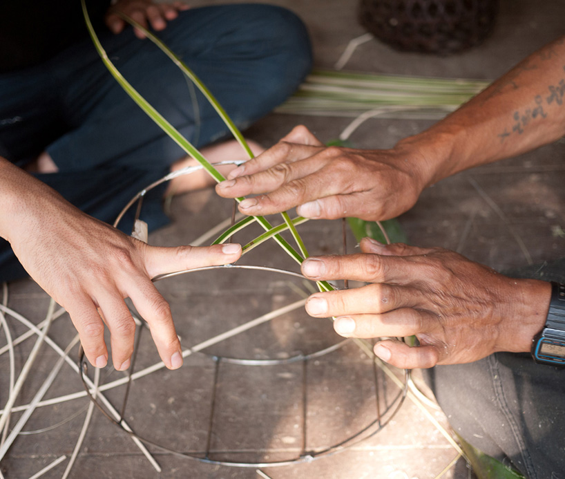 studio ljung ljung bamboo pop lampshade designboom 