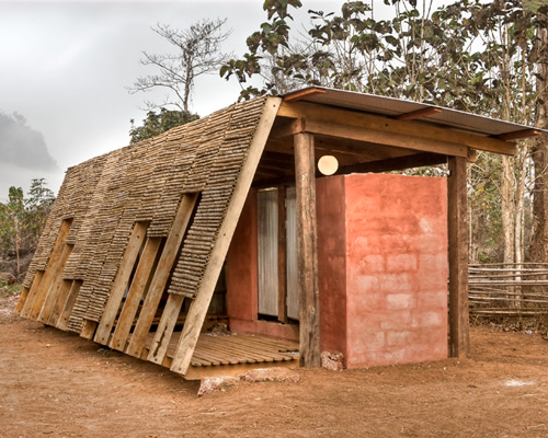 TYIN tegnestue architects clads safe haven bathhouse in bamboo