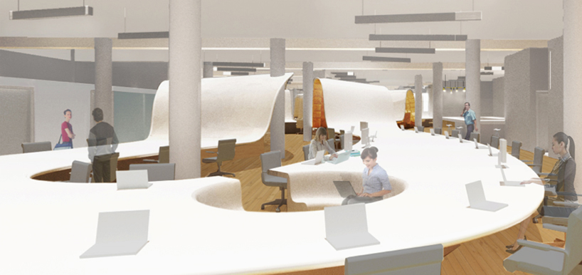 clive wilkinson barbarian group desk designboom 