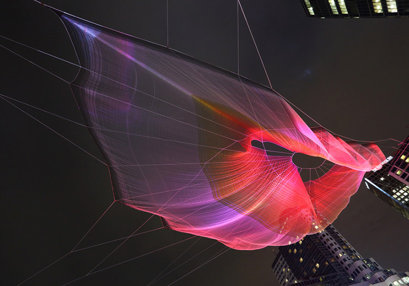 janet echelman and google weave an interactive sculpture in the sky