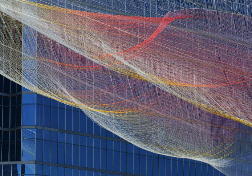 janet echelman and google weave an interactive sculpture in the sky