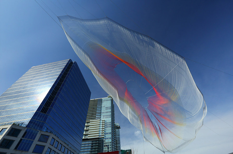 janet echelman and google weave an interactive sculpture in the sky