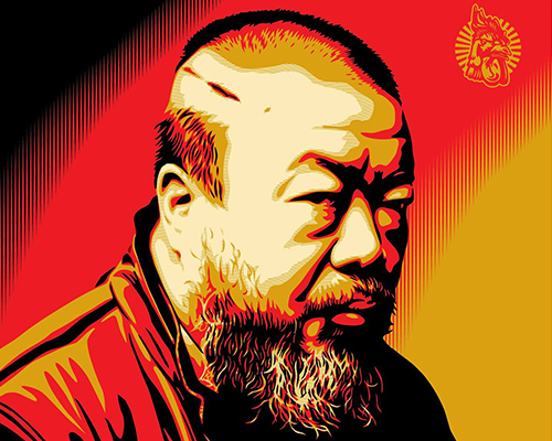 shepard fairey pays tribute to ai weiwei with illustrated portrait