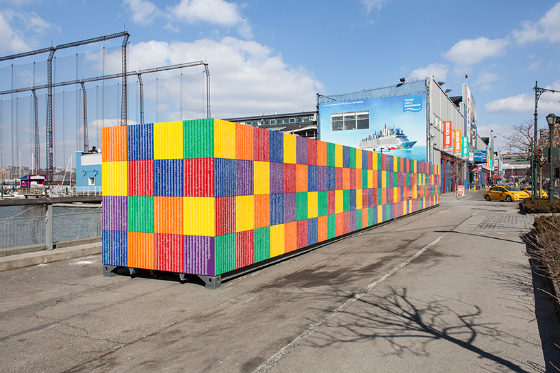tony tasset carves 392,486 artists' names onto multicolored monument