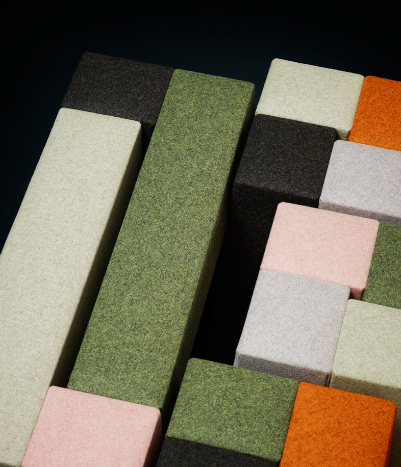 upholstered jib stools by peter marigold for kvadrat divina exhibit