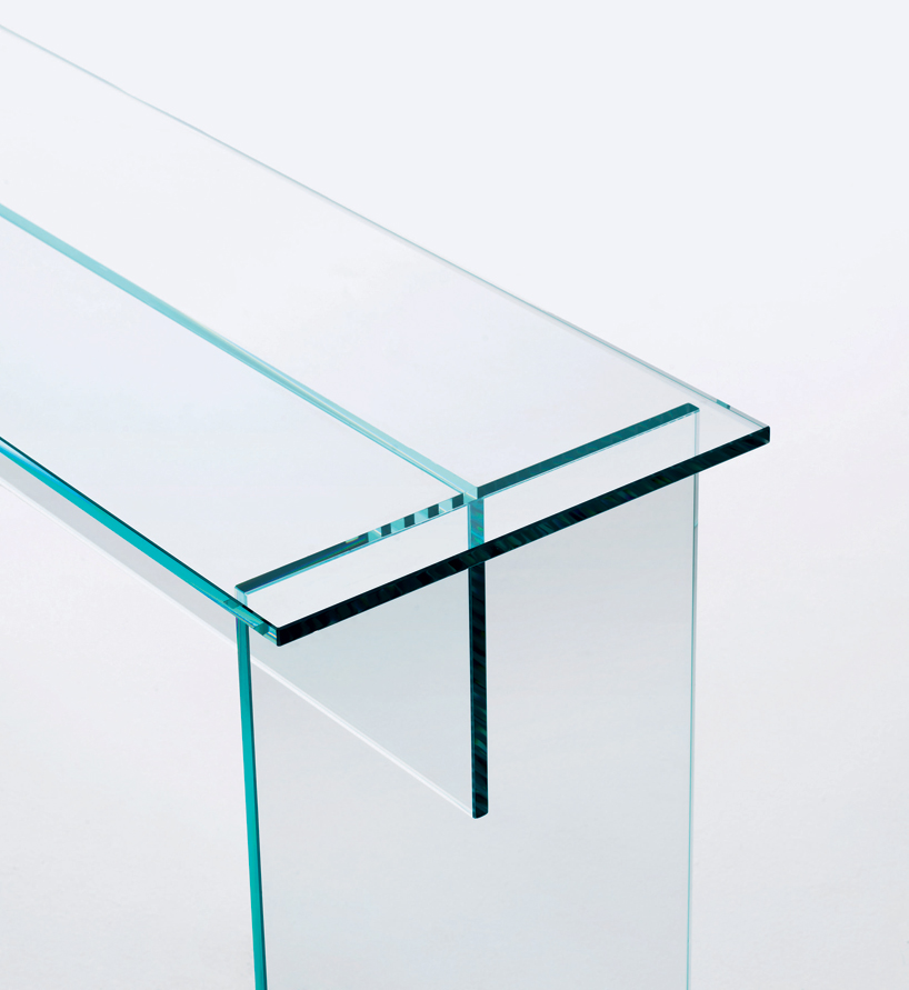 sublimazione wood-textured glass tables by ron gilad for glas italia