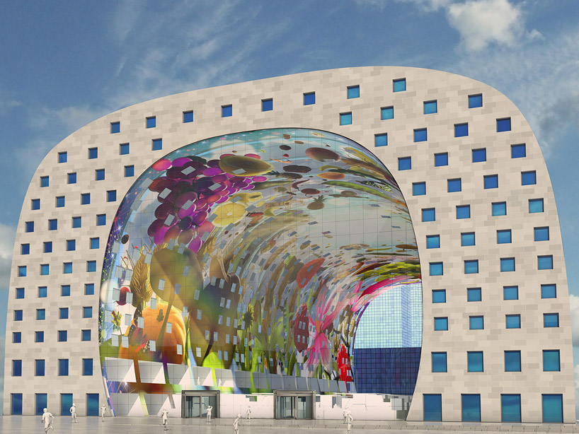 arno coenen + iris roskam wrap rotterdam's markthal in a digital megamural