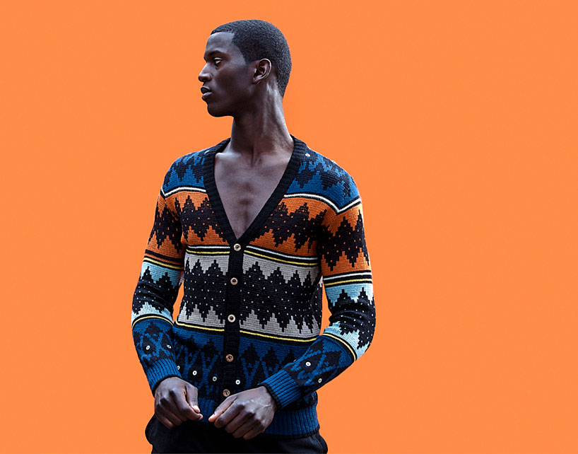 laduma ngxokolo translates traditional xhosa beadwork into knitwear design
