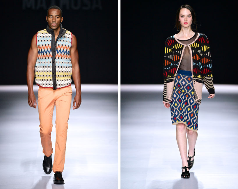 laduma ngxokolo translates traditional xhosa beadwork into knitwear design
