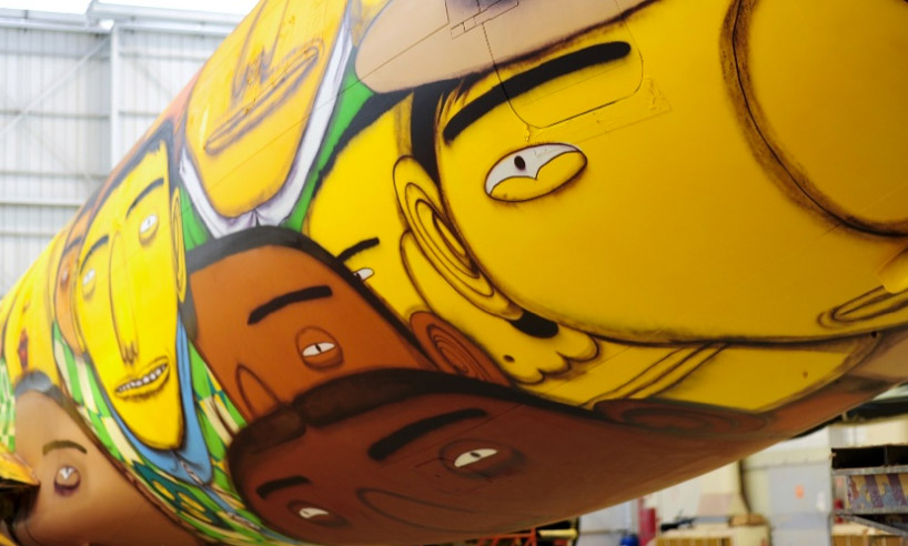 os gemeos graffiti the brazilian national team’s world cup plane