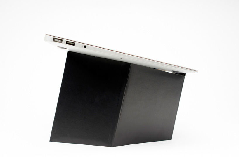 pillar a portable and collapsable cardboard laptop stand by sruli recht