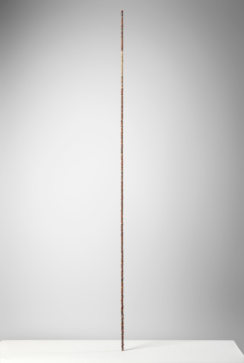 lenka clayton stacks tissue confetti tower from 18,180 sheets