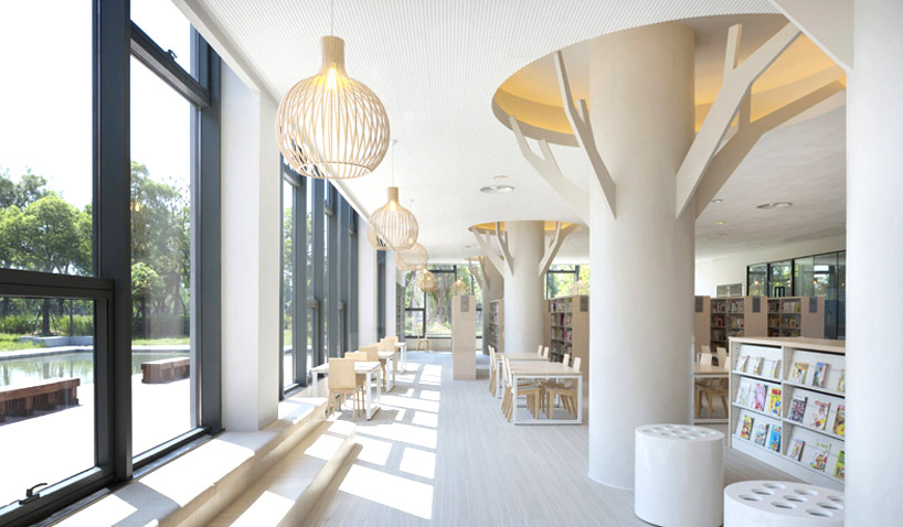 shanghai jiading public library by vermilion zhou design group