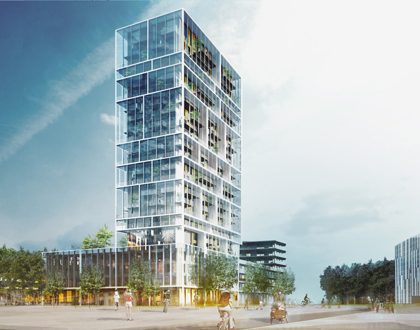 C.F. moller residential tower in antwerp belgium designboom