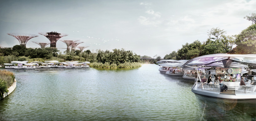 SPARK architects floating hawker centre solar orchid singapore designboom