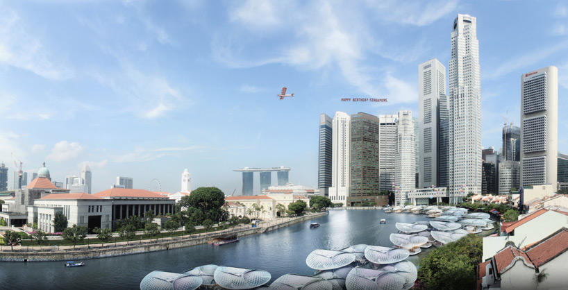 SPARK architects floating hawker centre solar orchid singapore designboom