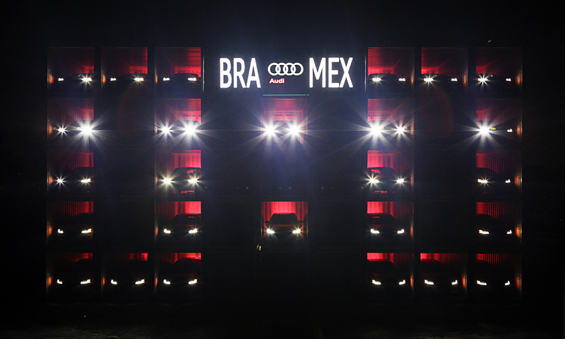 audi shipping container scoreboard A8 headlights