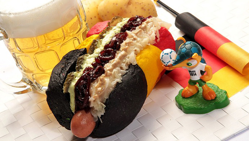 brazilian food vendor sells country-themed world cup hot dogs