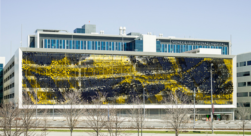 dynamic facade system at eskenazi hospital, indianapolis by urbana architecture