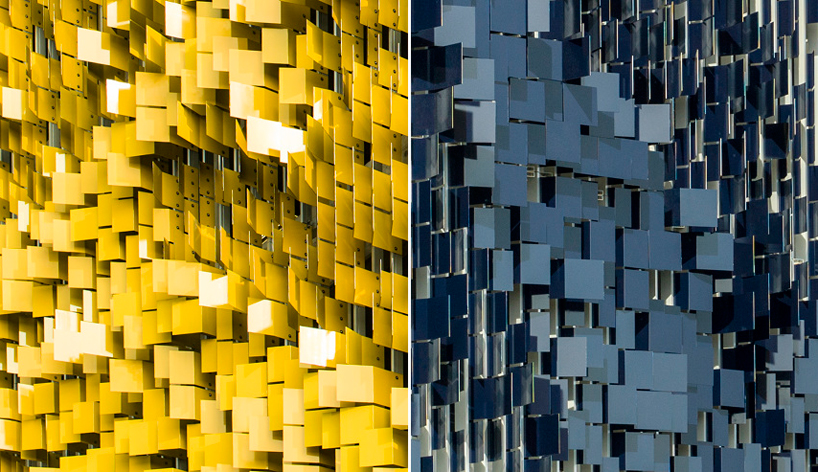 dynamic facade system at eskenazi hospital, indianapolis by urbana architecture