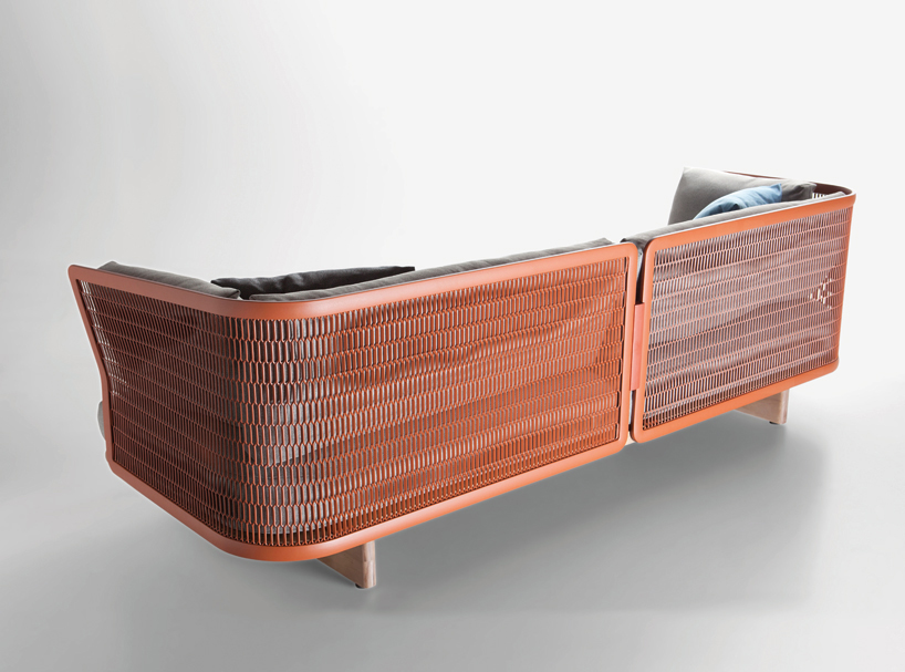 patricia urquiola creates contrasts with mesh outdoor furniture for kettal