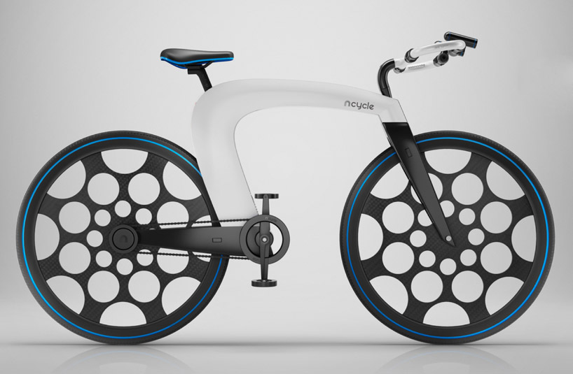 ncycle e-bike features integrated locking, folding and pocket systems