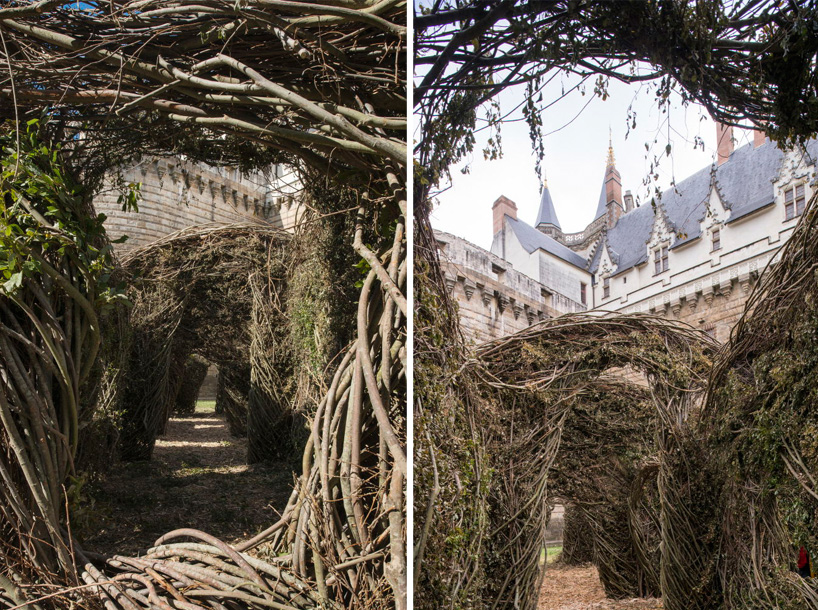 patrick dougherty weaves fit for a queen in nantes