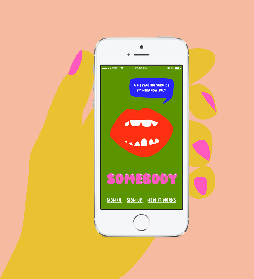 somebody app by miranda july delivers texts verbally from a nearby stranger