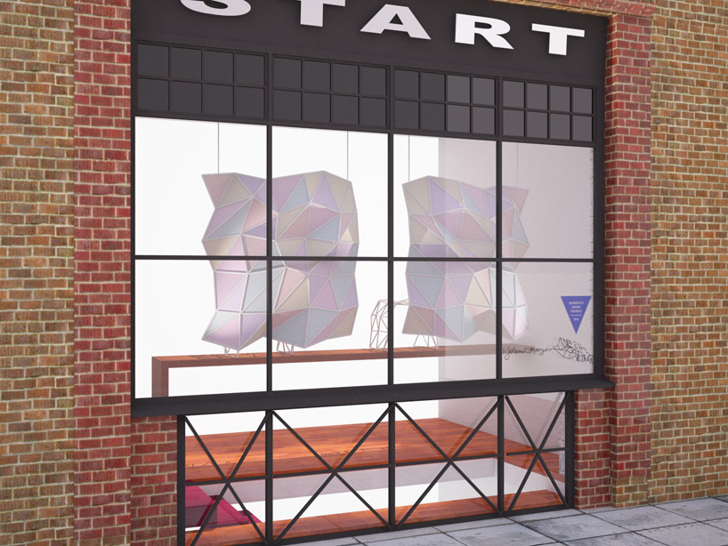 julian mayor faceted installation at START menswear for LDF 2014