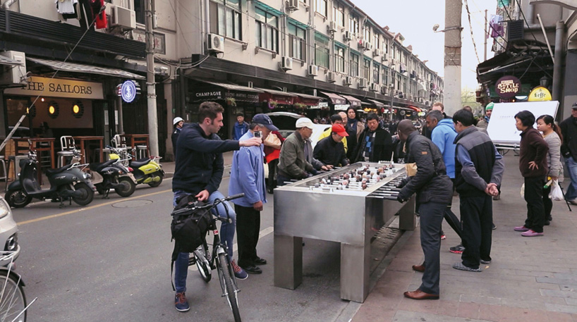 ogilvy mather shanghai shoot goals not guns international day of peace foosball table