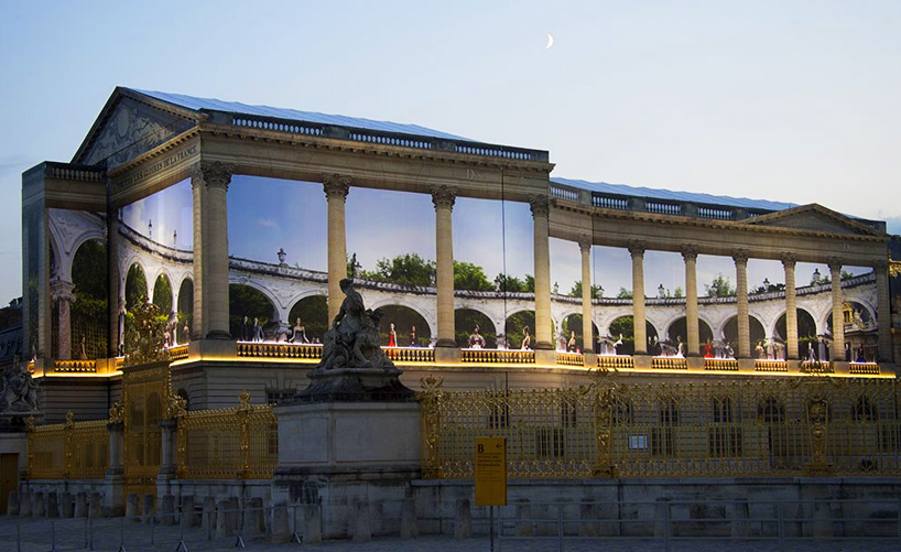 pierre delavie wraps palace of versailles in dior trompe l'oeil canvas