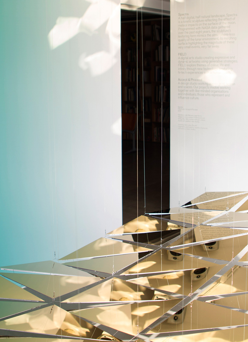 spectra kinetic sculpture visualizes meteorite impacts on the moon