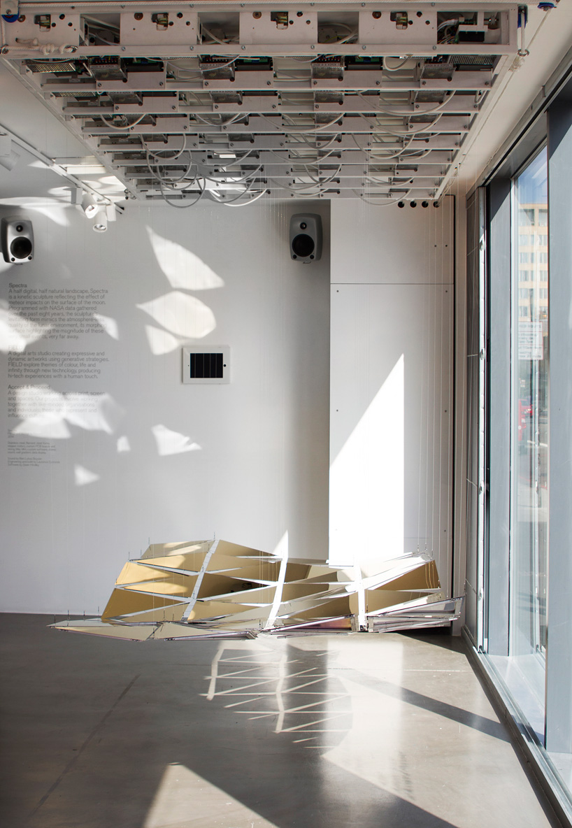 spectra kinetic sculpture visualizes meteorite impacts on the moon