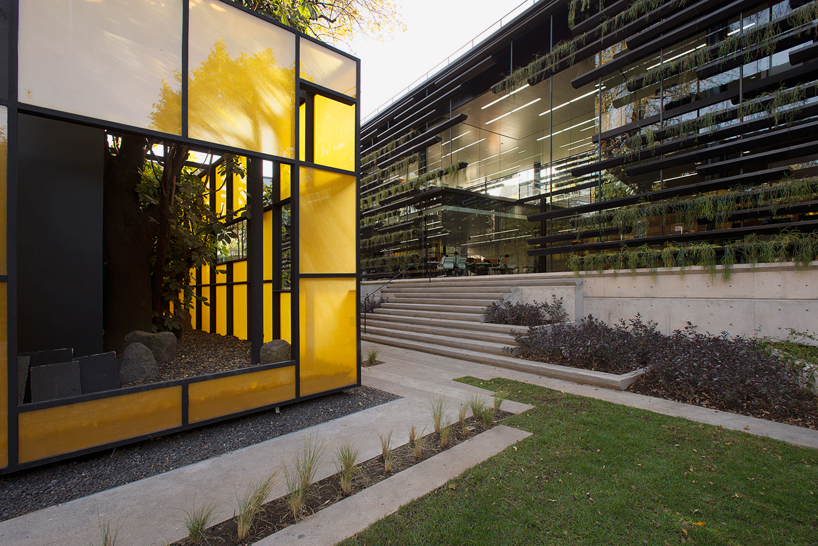 rojkind arquitectos surrounds falcón HQ with modular planters