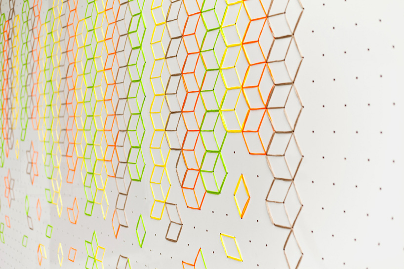 tripasai architects embroidered flower lobby japanese stitching art sashiko bangkok