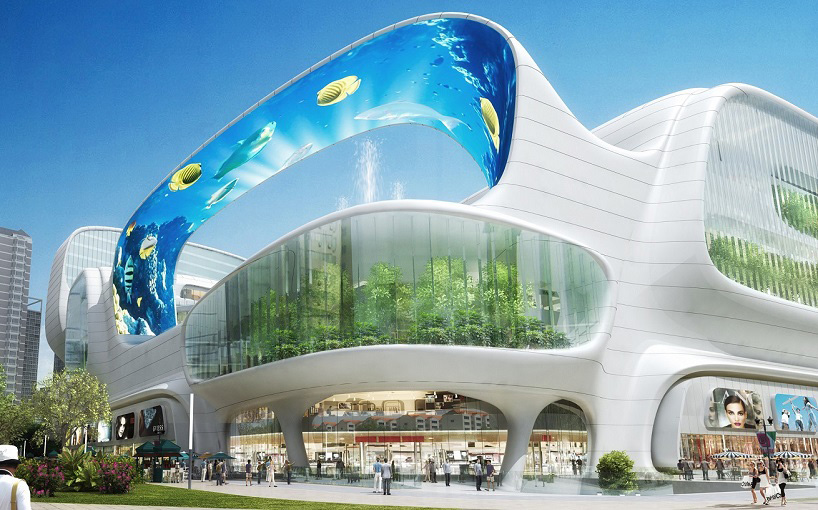 amphibianArc vertical water greenery dongfeng shopping mall china