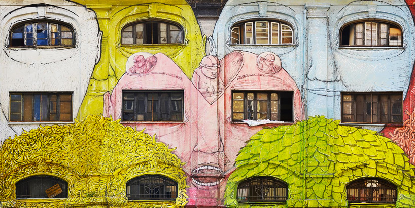 blu wraps roman military warehouse with mural of 50 faces