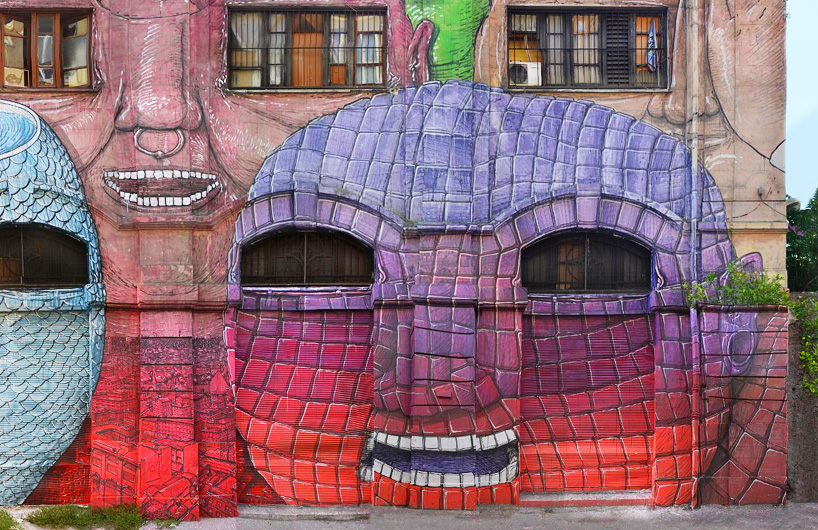 blu wraps roman military warehouse with mural of 50 faces