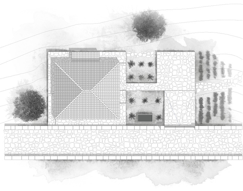 corpo atelier wood structure inside stone walls portugal designboom