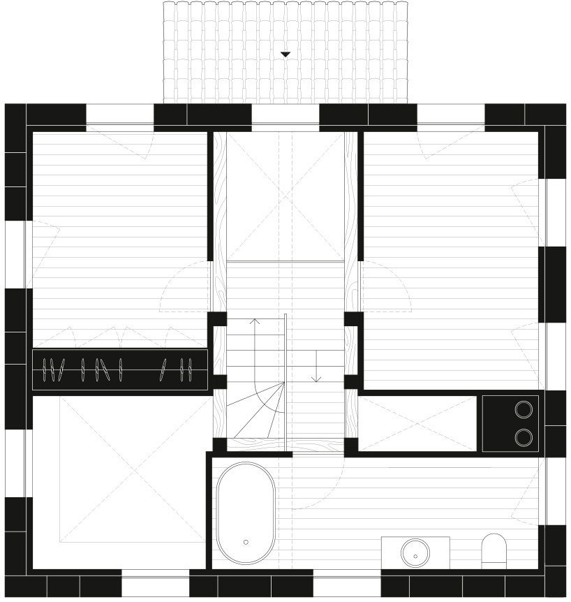 corpo atelier wood structure inside stone walls portugal designboom