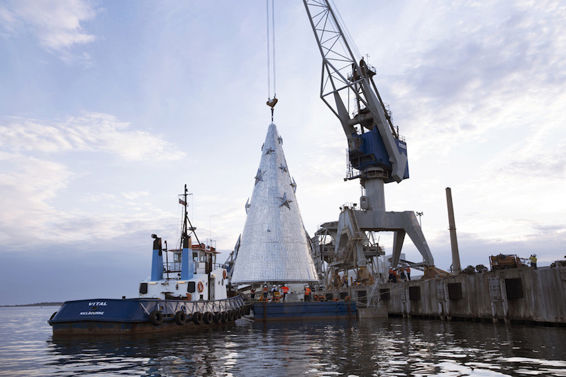 creative production services geelong floating christmas tree corio bay australia