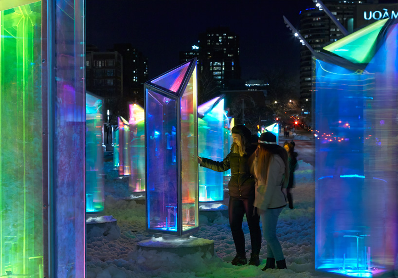 downtown montreal transformed into giant kaleidoscope by RAW
