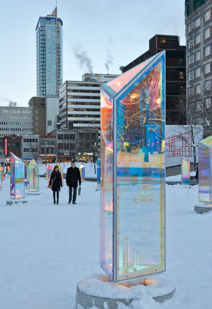 downtown montreal transformed into giant kaleidoscope by RAW